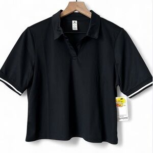 90 Degrees by Reflex Dynamic Pique Polo Shirt Tennis Collection Black Pr…